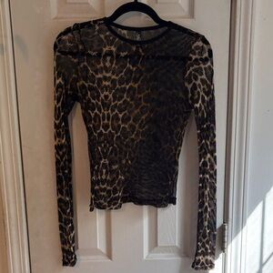 KILLSTAR Leopard Print Fishnet Top